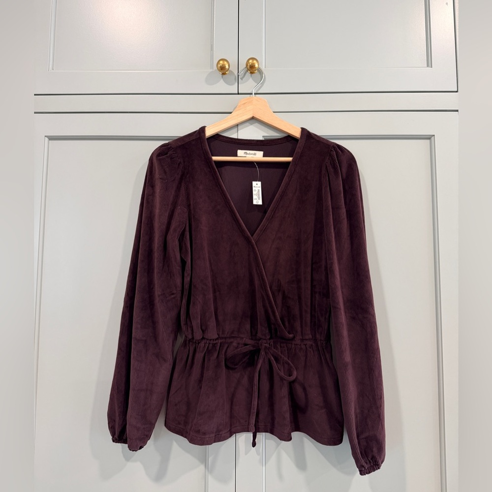 Madewell Deep Purple Wrap Blouse